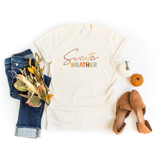 Sweater Weather Colorful | Short Sleeve Crew Neck