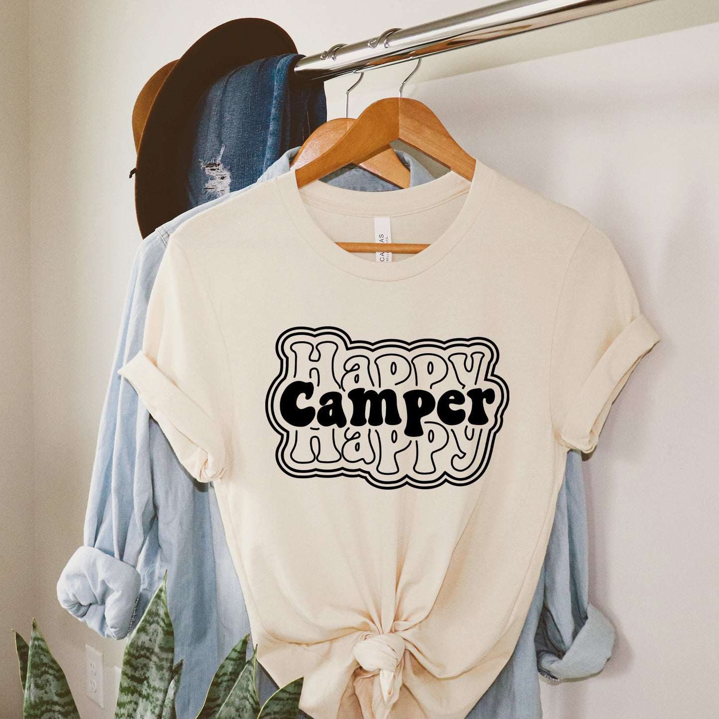 Happy Camper Stacked | Short Sleeve Graphic Tee