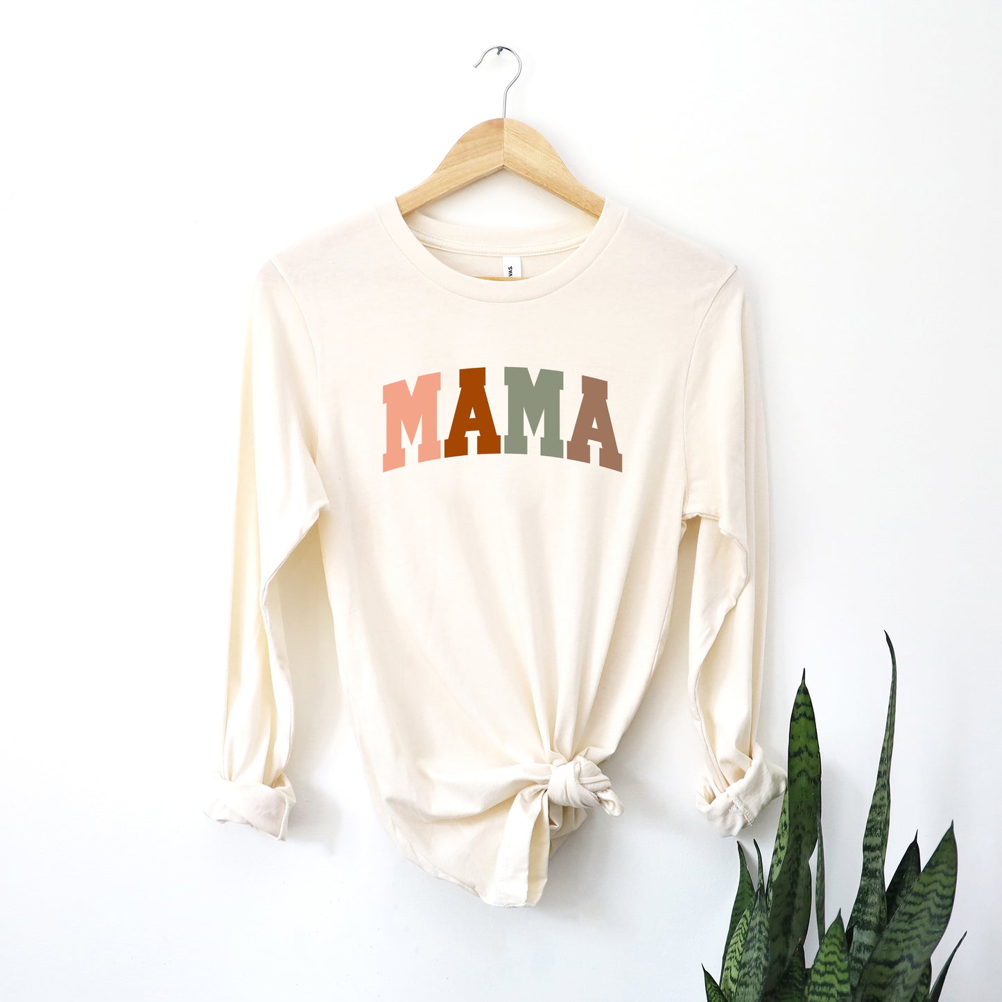Mama Block Colorful | Long Sleeve Crew Neck