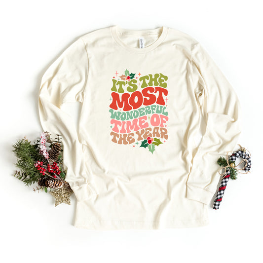 Most Wonderful Time of Year Holly | Long Sleeve Crew Neck