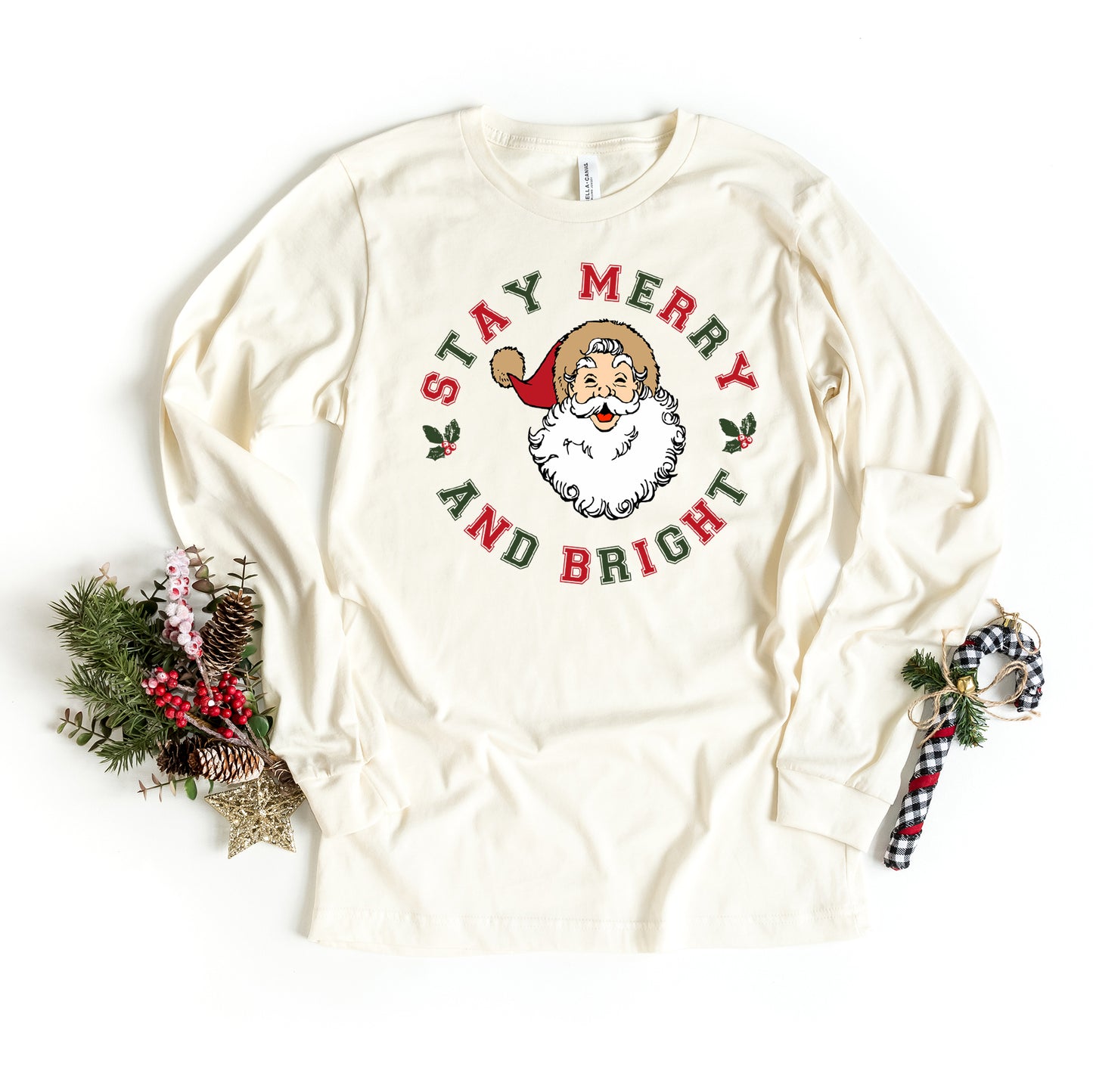 Stay Merry and Bright Circle| Long Sleeve Crew Neck