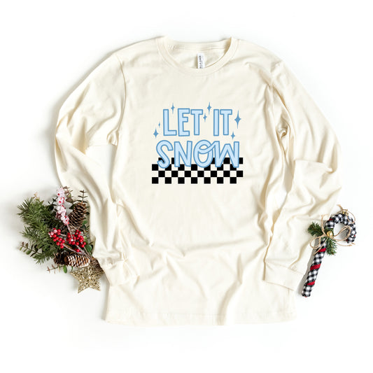 Let It Snow Checkered | Long Sleeve Crew Neck