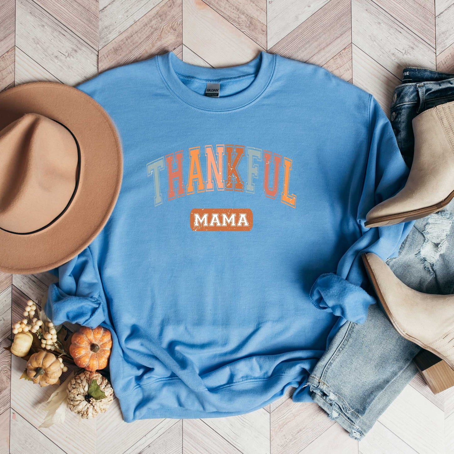 Varsity Thankful Mama | Sweatshirt