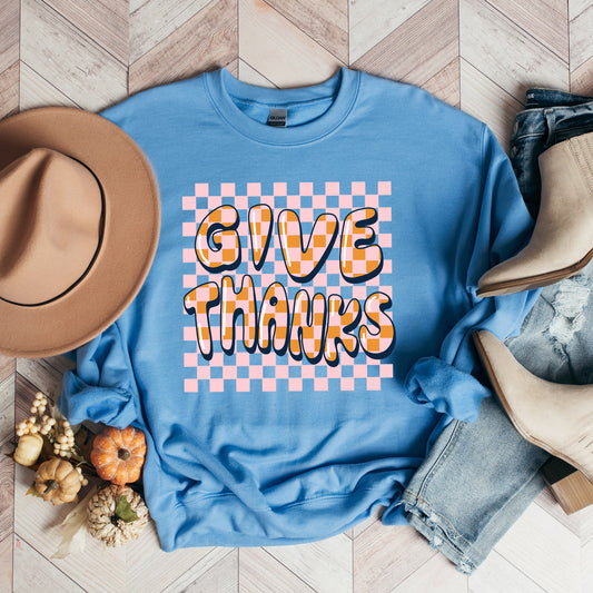 Give Thanks Checkered | Sweatshirt