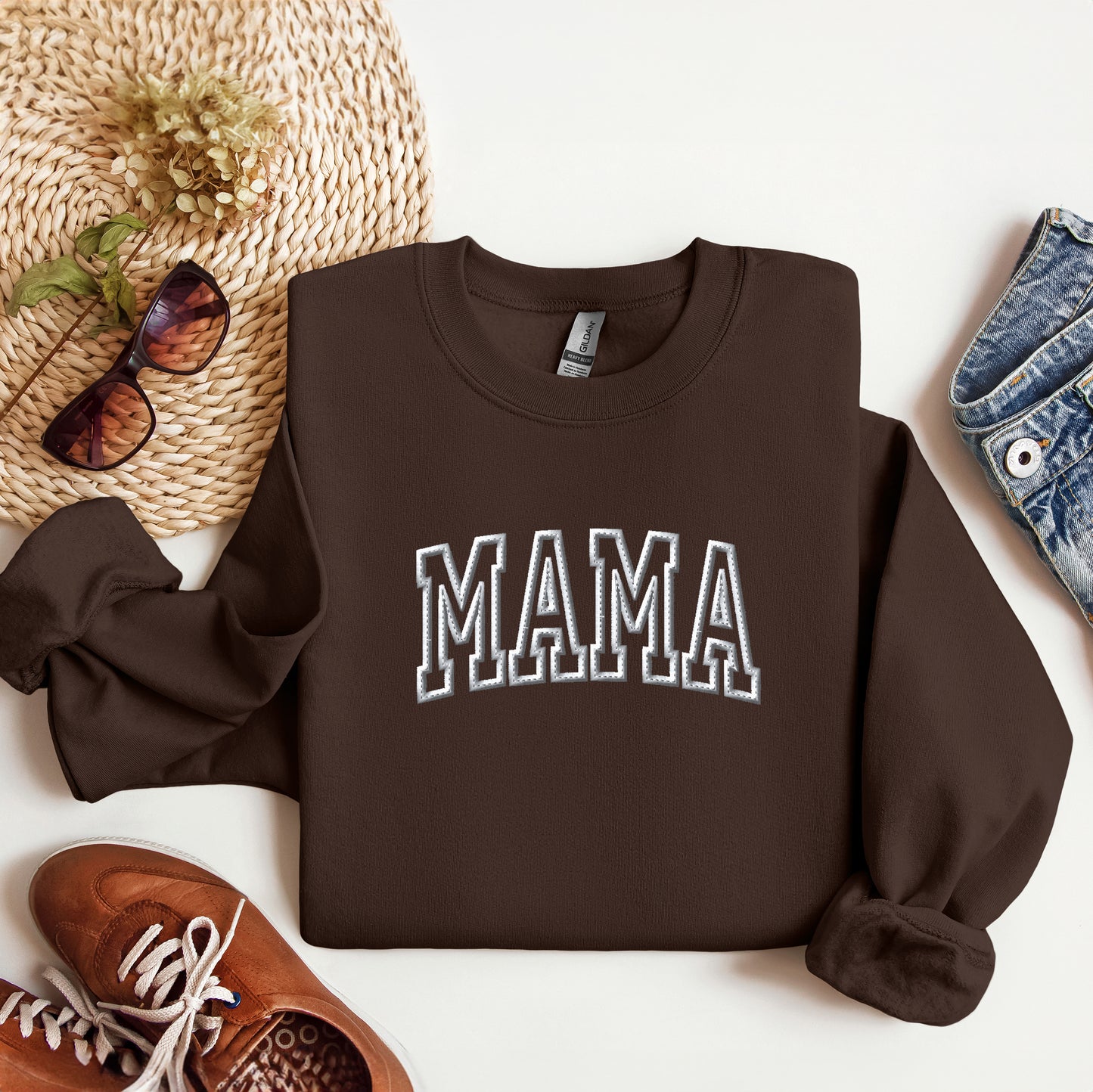 Embroidered Mama Arched | Sweatshirt