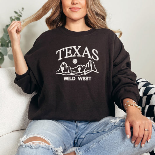 Embroidered Texas Wild West | Sweatshirt