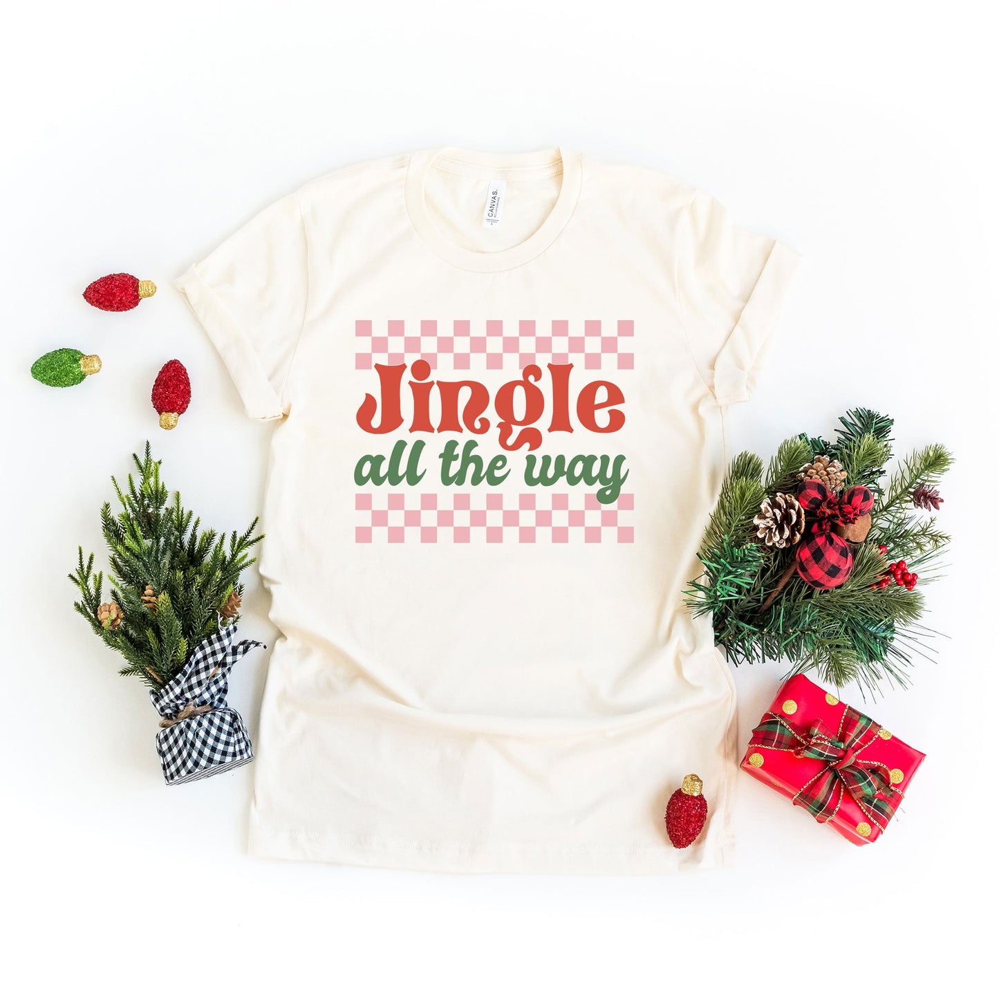 Clearance Jingle All The Way Checkered | Short Sleeve Graphic Tee