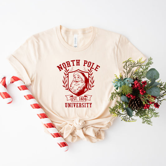 Santa North Pole University | Short Sleeve Crew Neck