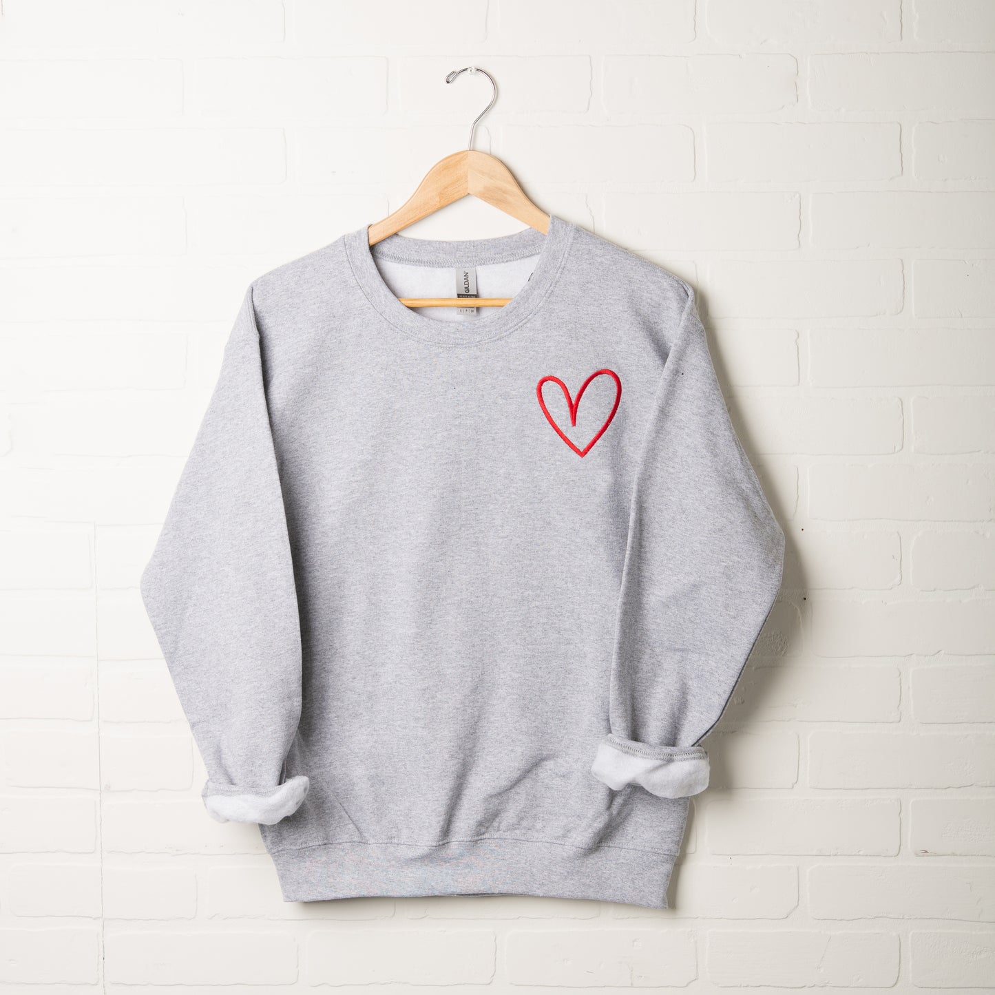 Embroidered Mini Hand Drawn Heart | Sweatshirt