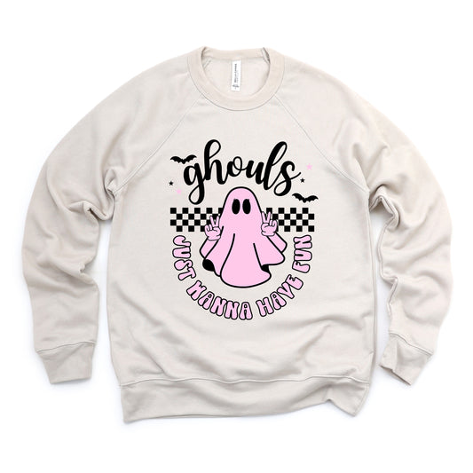 Just Wanna Have Fun Checkered | Bella Canvas Sweatshirt