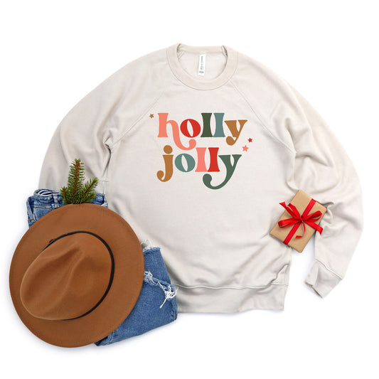 Clearance Holly Jolly Stars | Bella Canvas Premium Sweatshirt