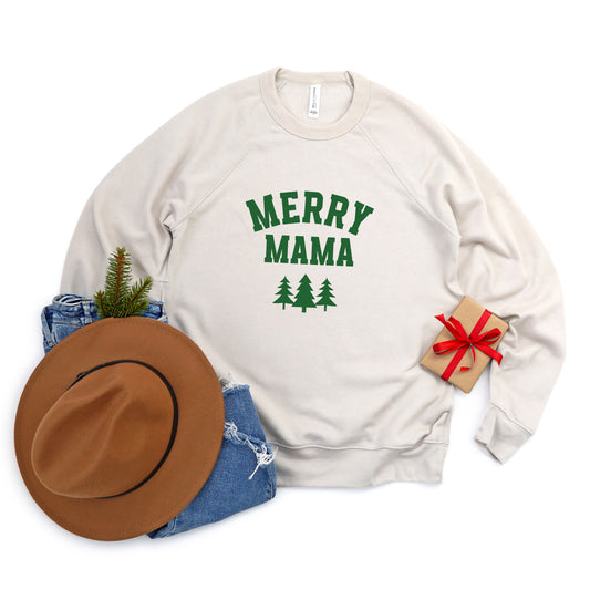 Merry Mama Pine Tree | Bella Canvas Sweatshirt