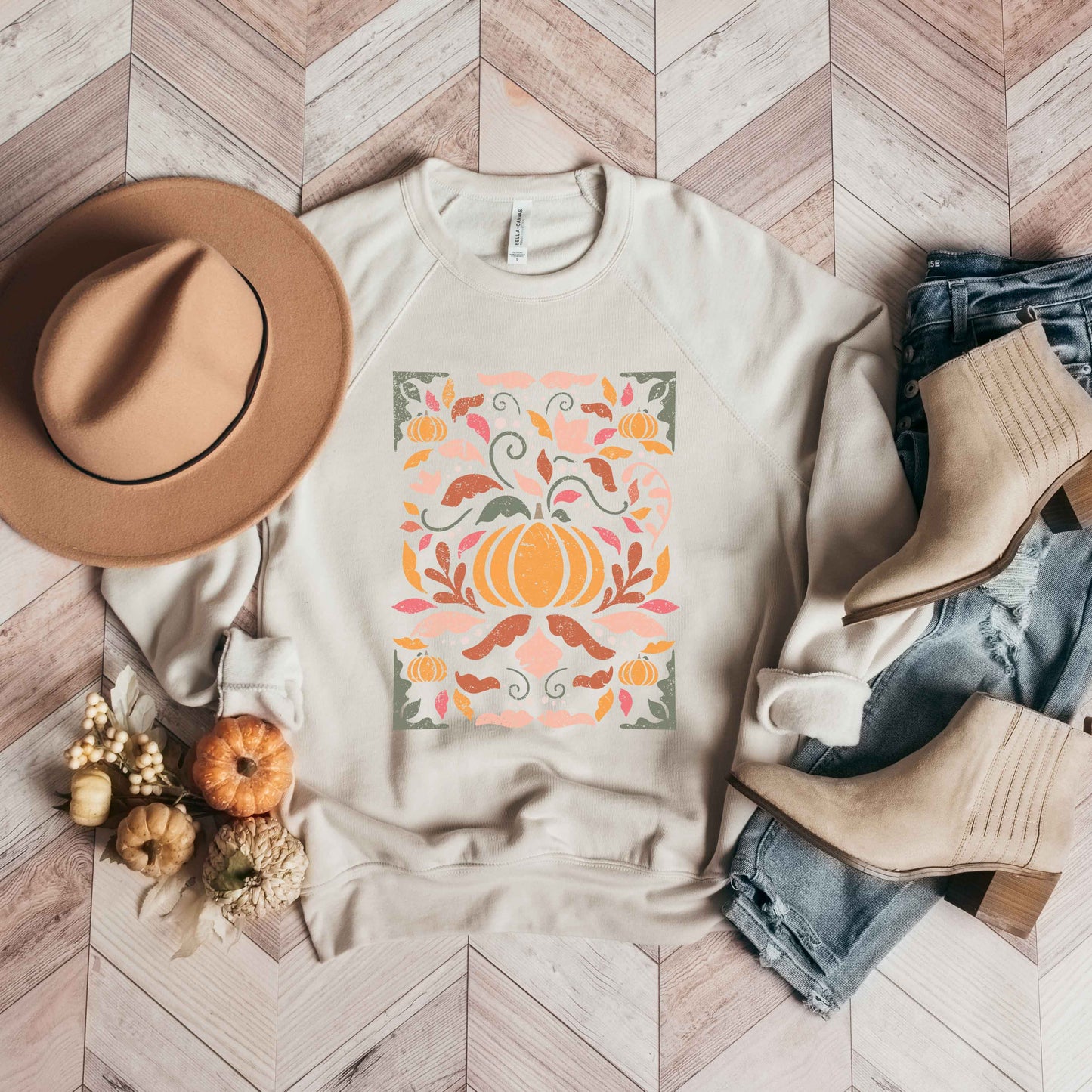 Fall Floral Grunge | Bella Canvas Sweatshirt