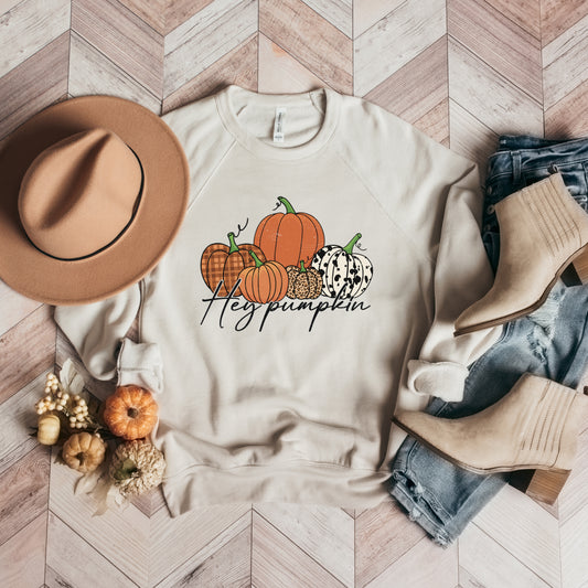 Hey Pumpkin Cursive | Bella Canvas Sweatshirt