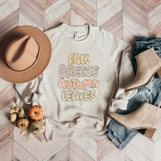 Fall Breeze Autumn Leaves | Bella Canvas Sweatshirt