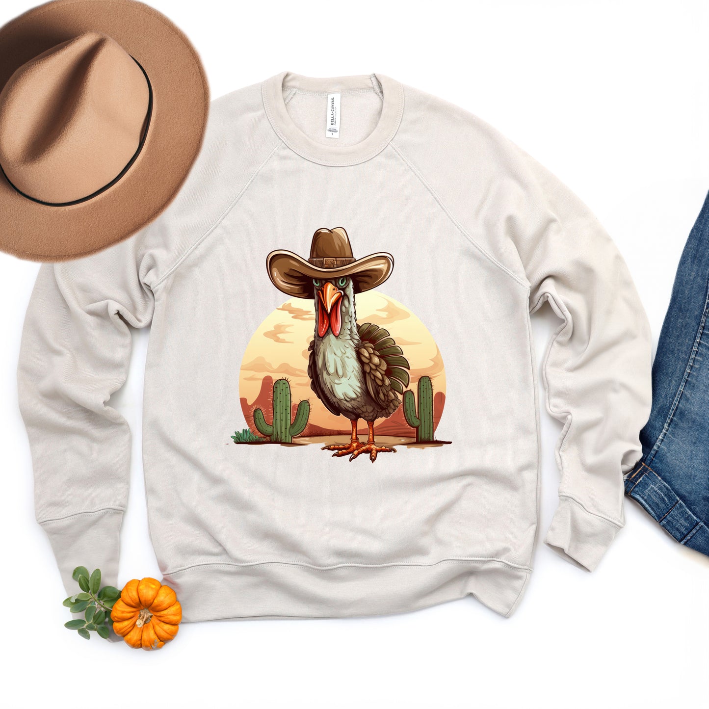 Turkey Bird Western | Bella Canvas Sweatshirt