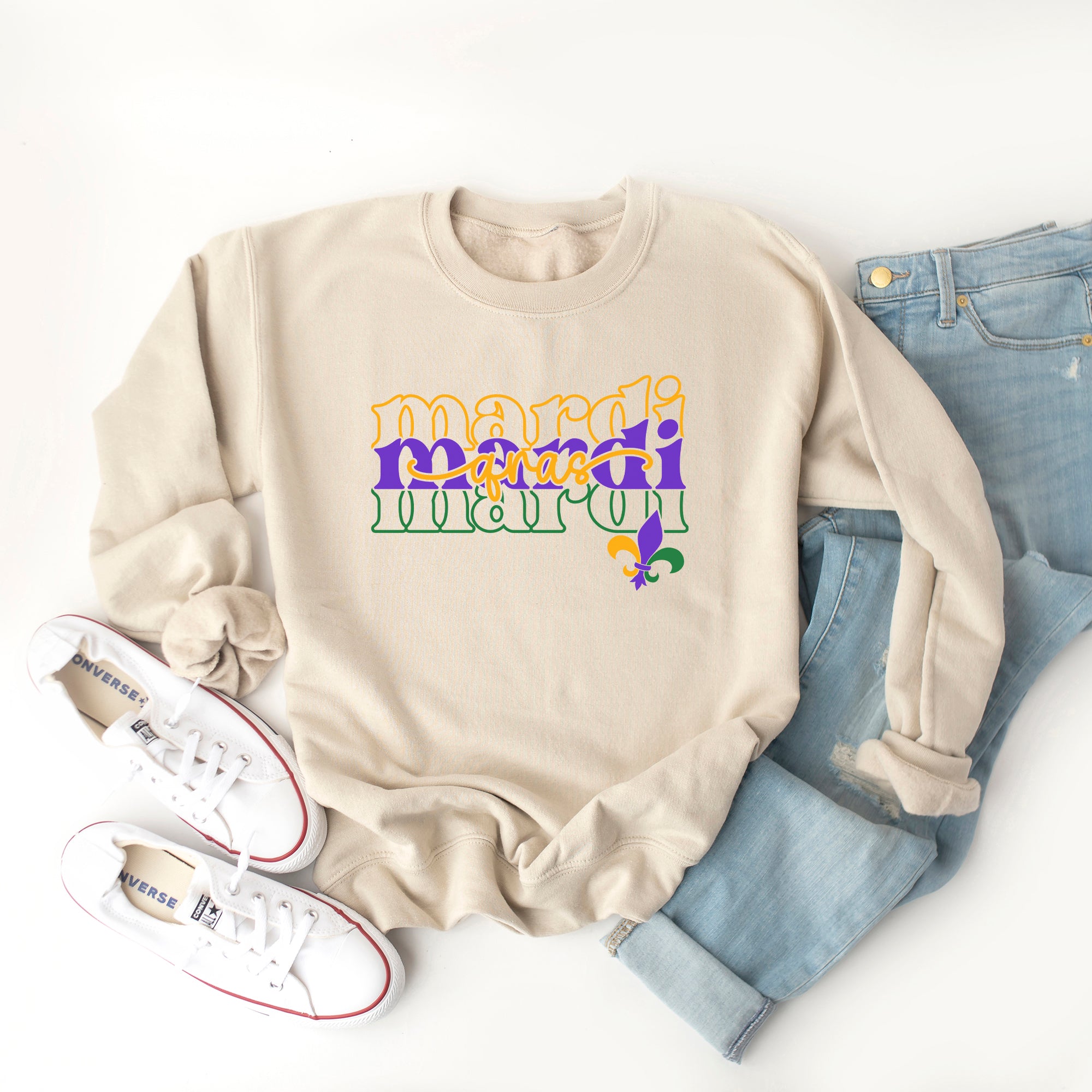 Mardi Stacked Cursive | Sweatshirt – Simply Sage Market | Sweatshirts
