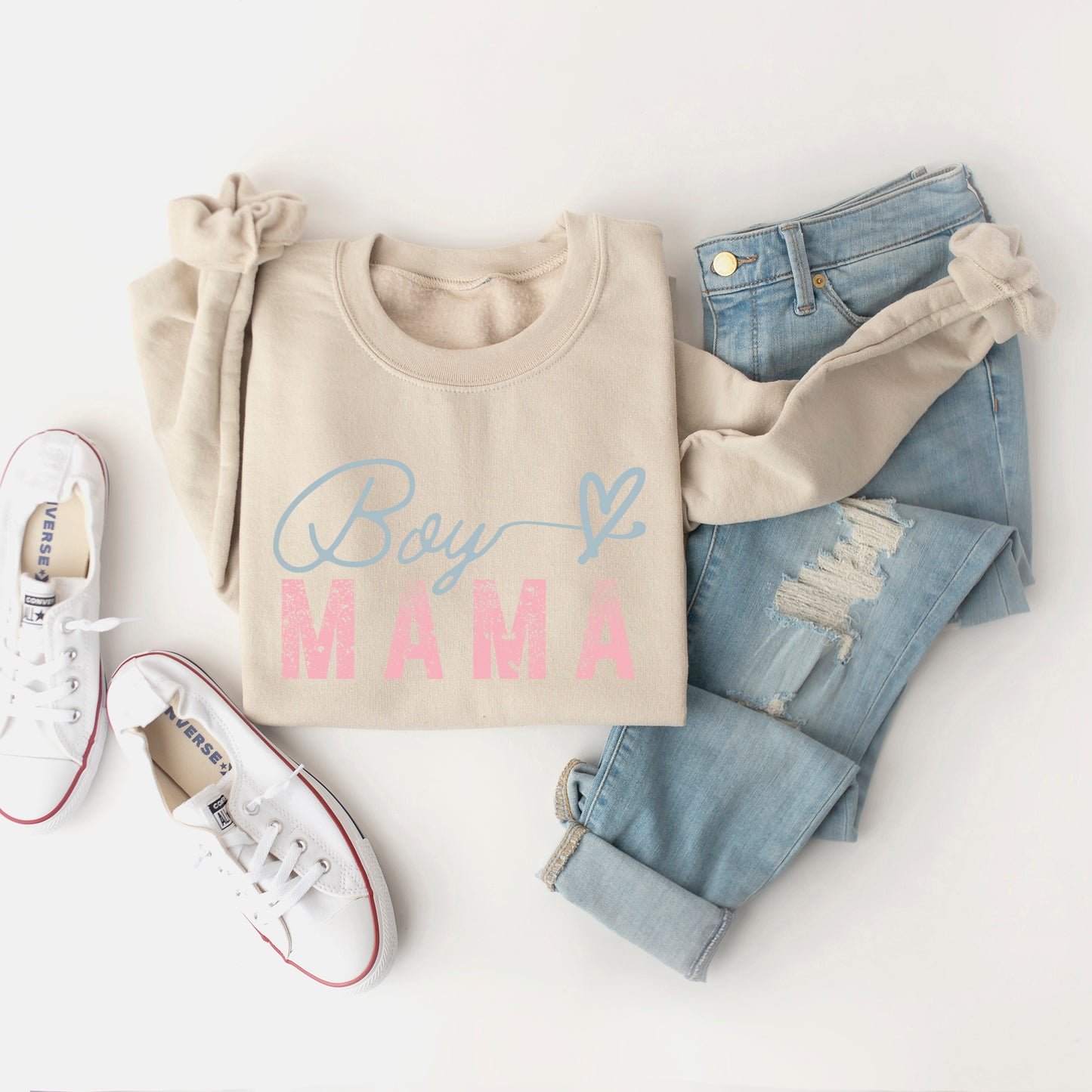Boy Mama Heart Colorful | Sweatshirt