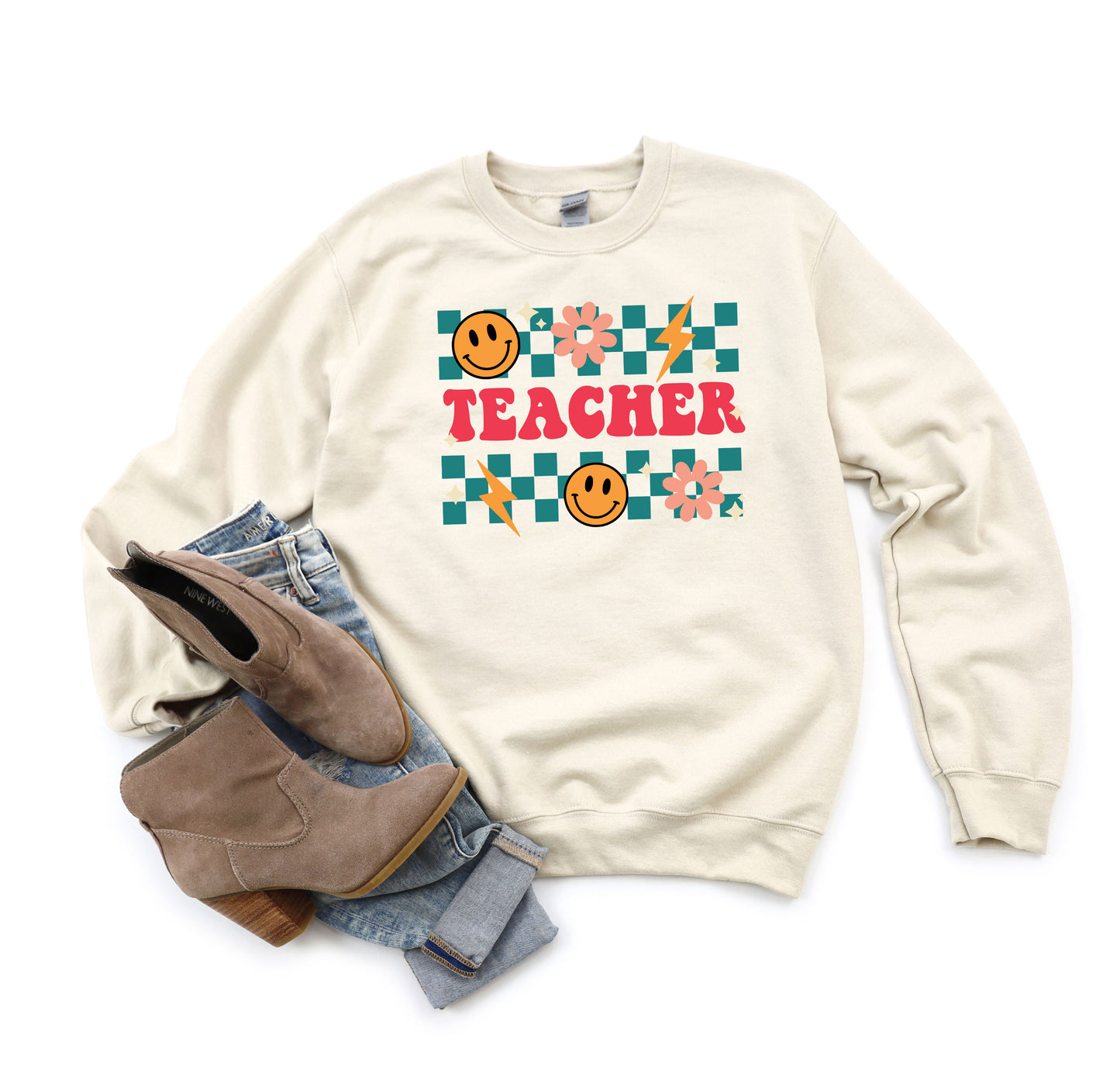 Retro Teacher Checkered | Sweatshirt