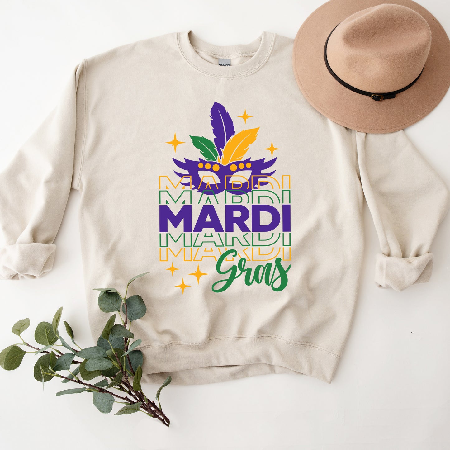 Mardi Gras Mask Sparkle | Sweatshirt