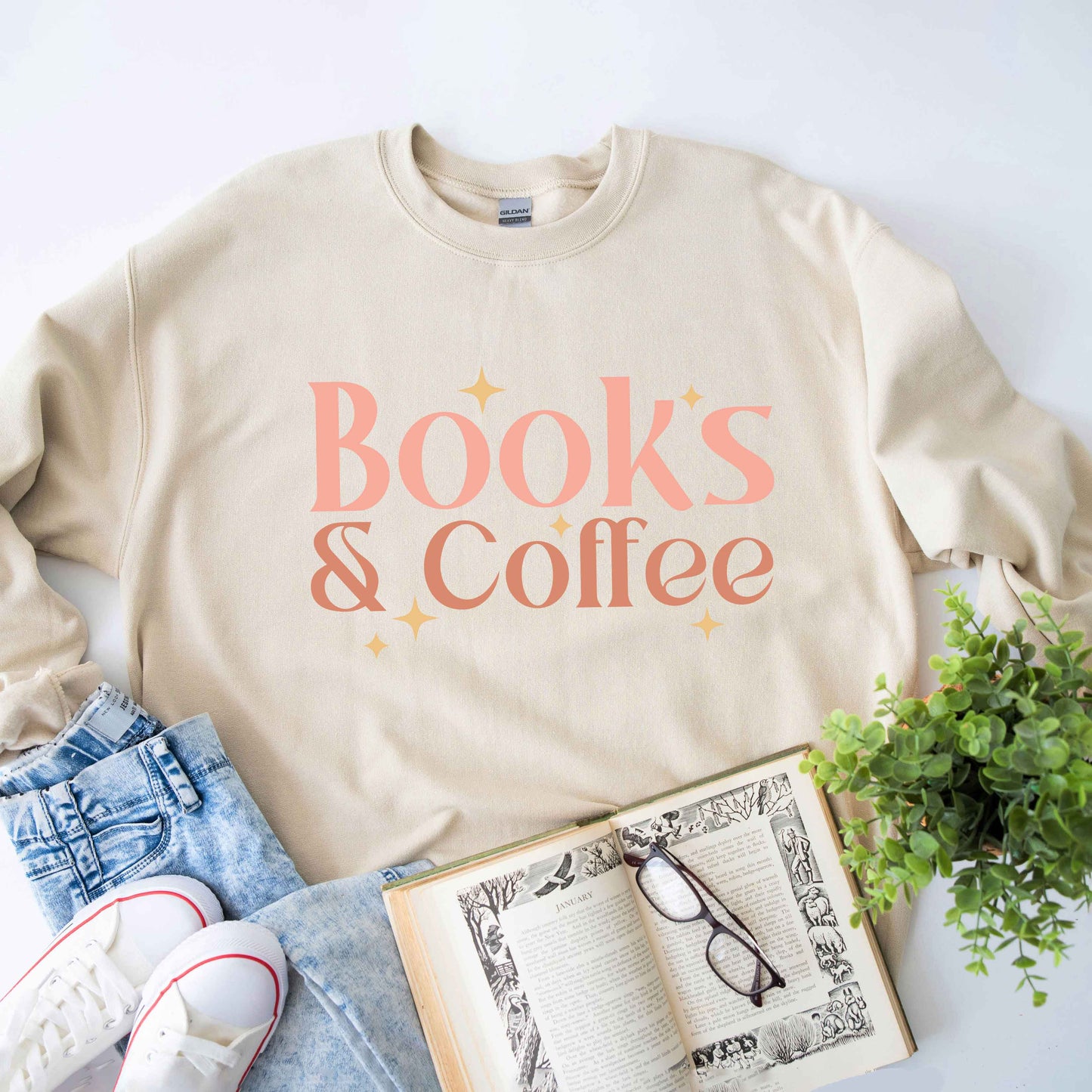 Books and Coffee Stars | Sweatshirt