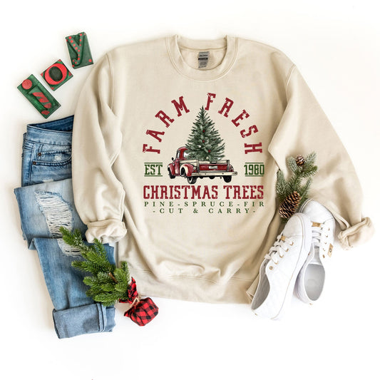 Clearance Farm Fresh Truck and Tree | Sweatshirt