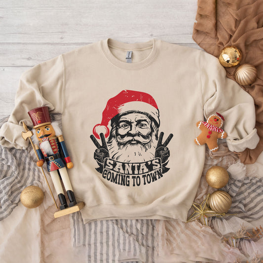 Santa's Coming to Town Peace | Sweatshirt