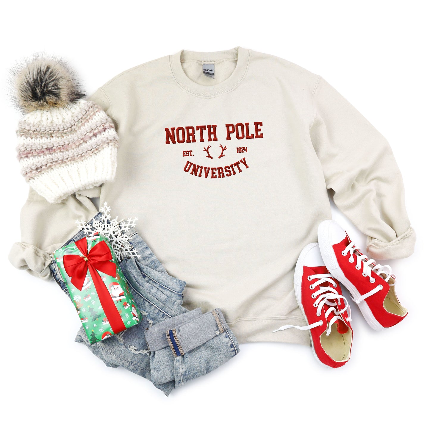 Embroidered North Pole University | Sweatshirt