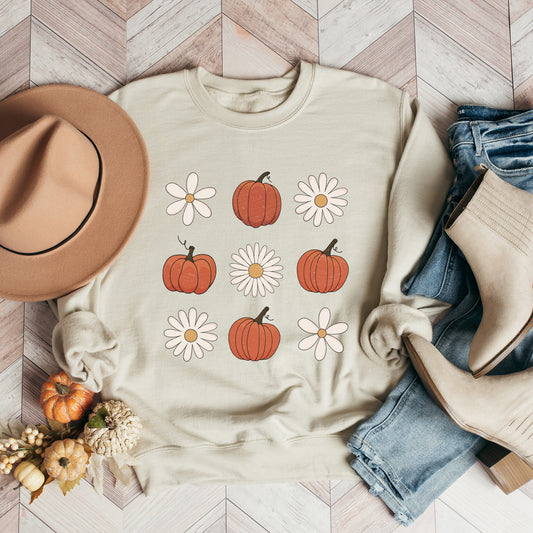 Pumpkin Daisy Checkered | Sweatshirt
