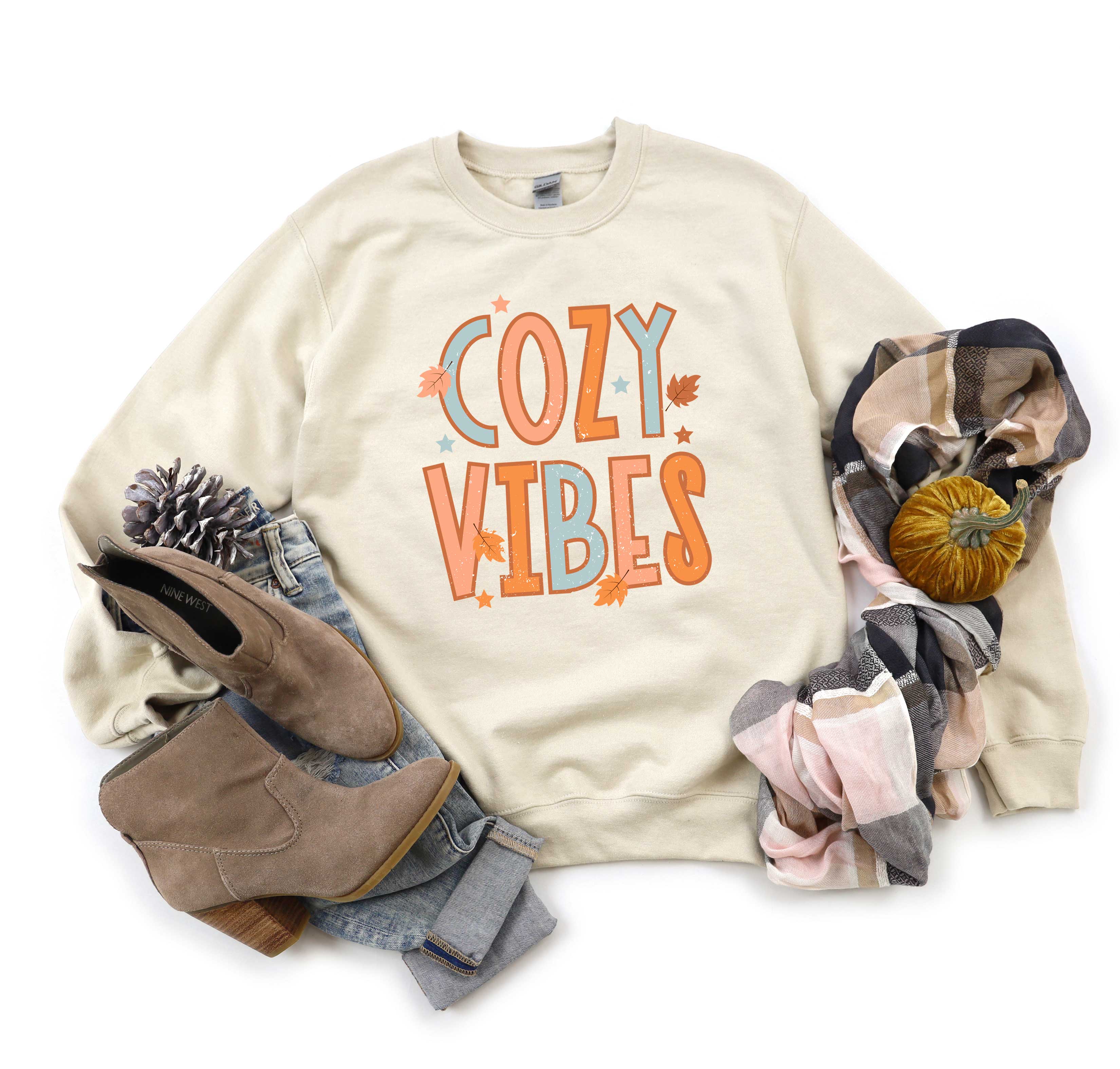 Cozy Vibes Distressed | Sweatshirt
