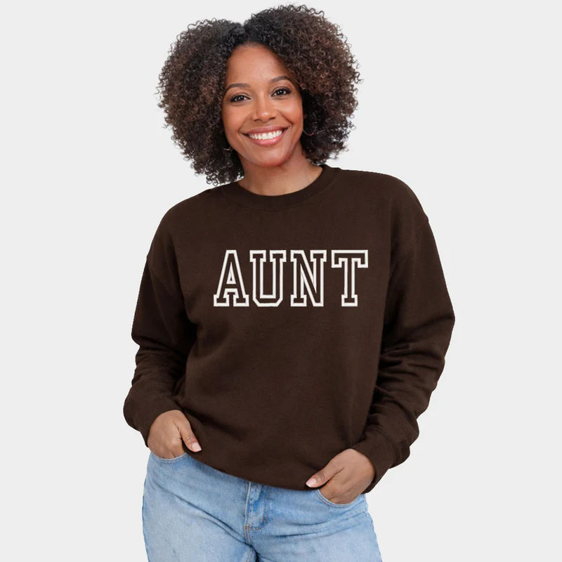 Embroidered Aunt Outline - Women's Graphic Sweatshirt