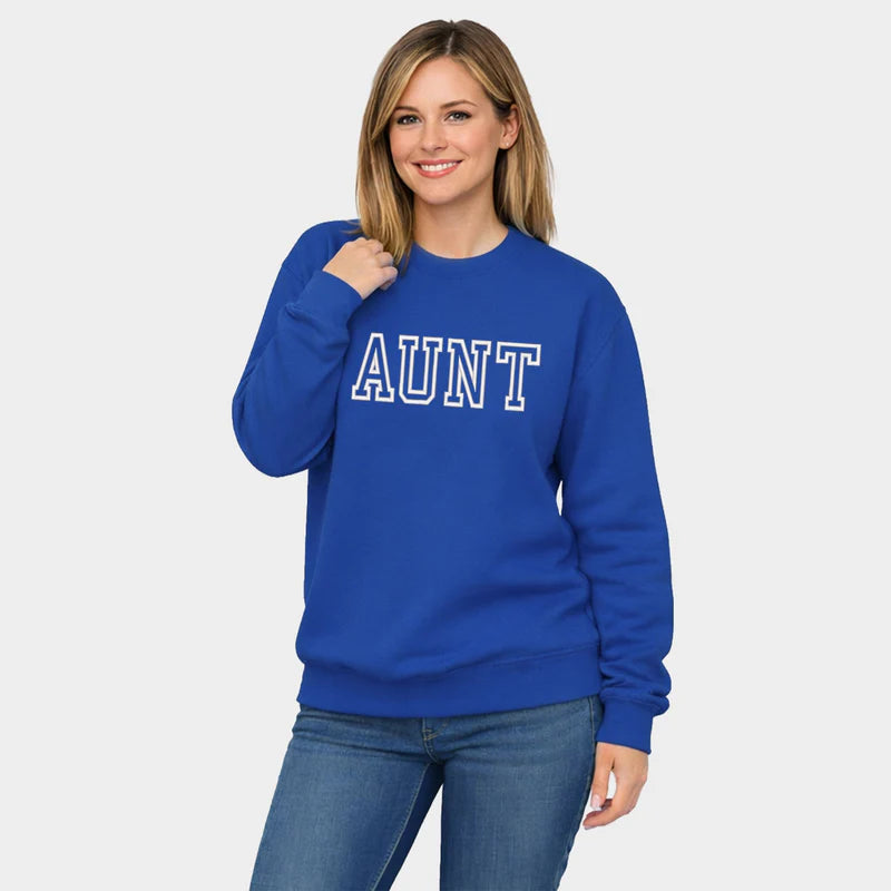 Embroidered Aunt Outline - Women's Graphic Sweatshirt