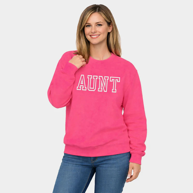 Embroidered Aunt Outline - Women's Graphic Sweatshirt