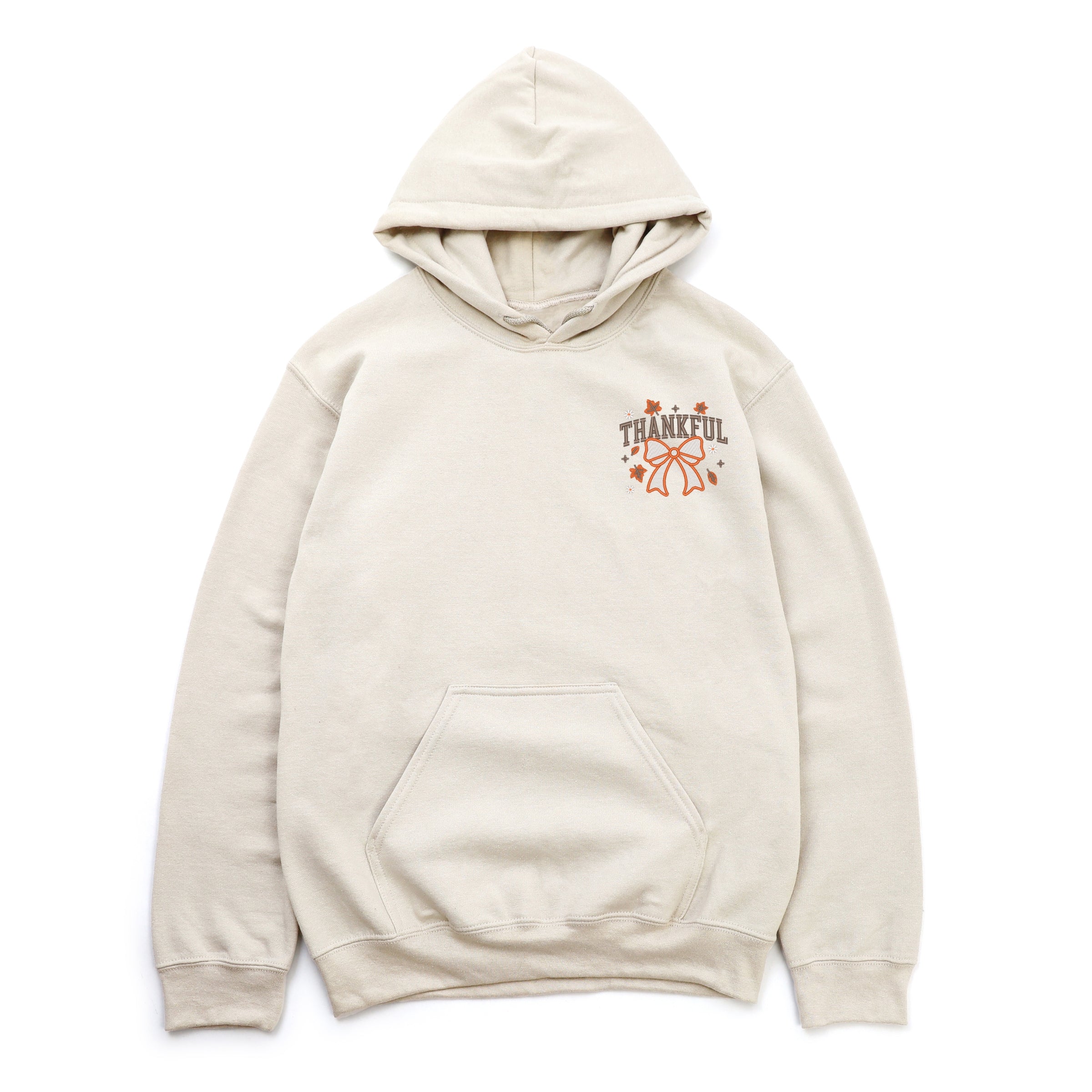 Embroidered Coquette Thankful - Women's Graphic Hoodie