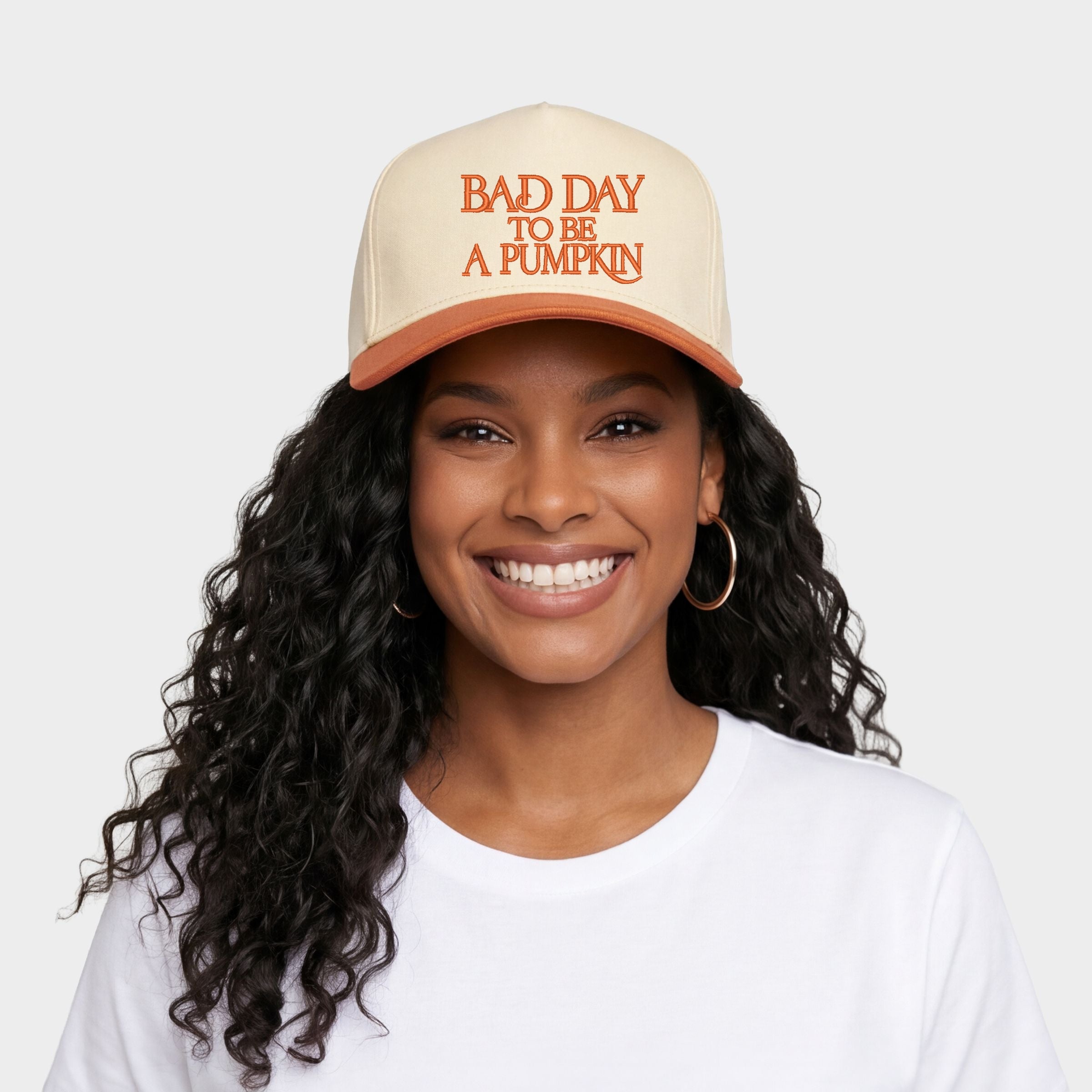 Embroidered Bad Day To Be A Pumpkin - Women's Canvas Trucker Hat