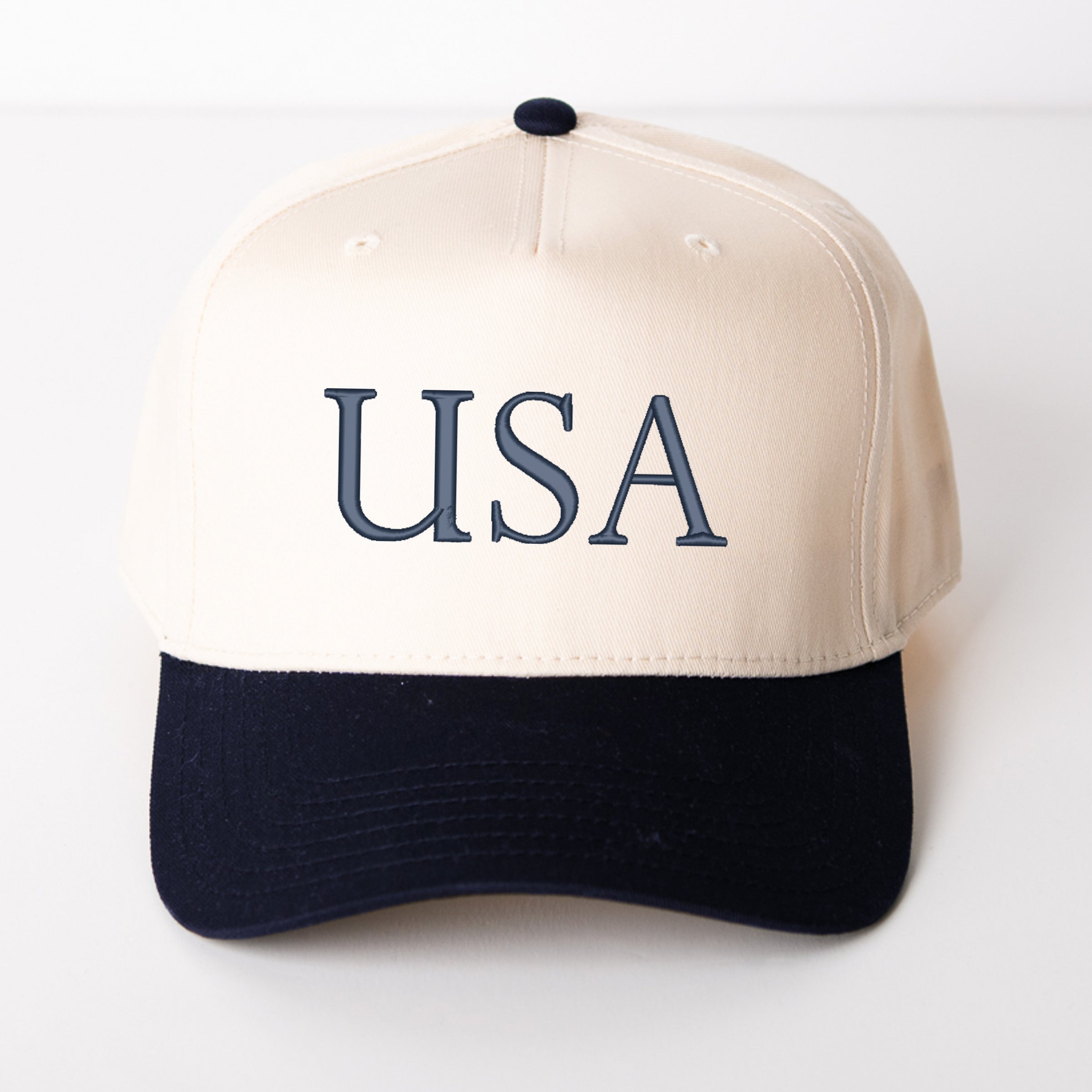 Embroidered USA Letters - Women's Canvas Trucker Hat