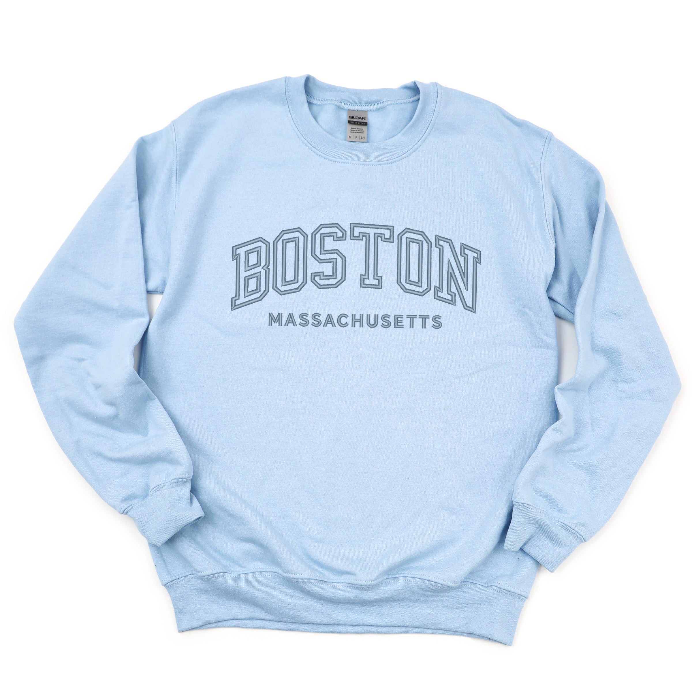 Embroidered Boston Massachusetts -  Womens Graphic Sweatshirt