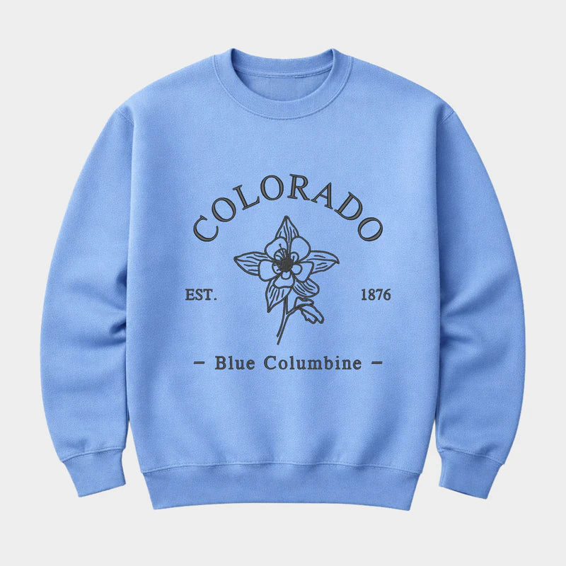 Embroidered Colorado Flower - Women's Graphic Sweatshirt