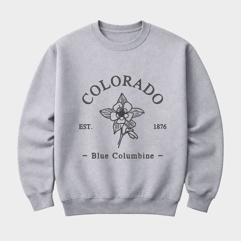 Embroidered Colorado Flower - Women's Graphic Sweatshirt