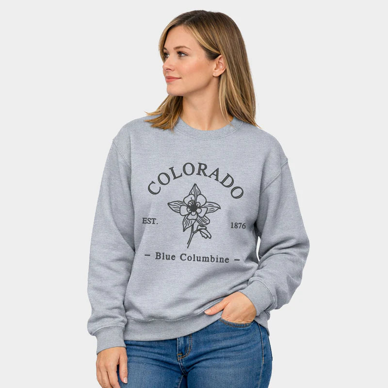 Embroidered Colorado Flower - Women's Graphic Sweatshirt