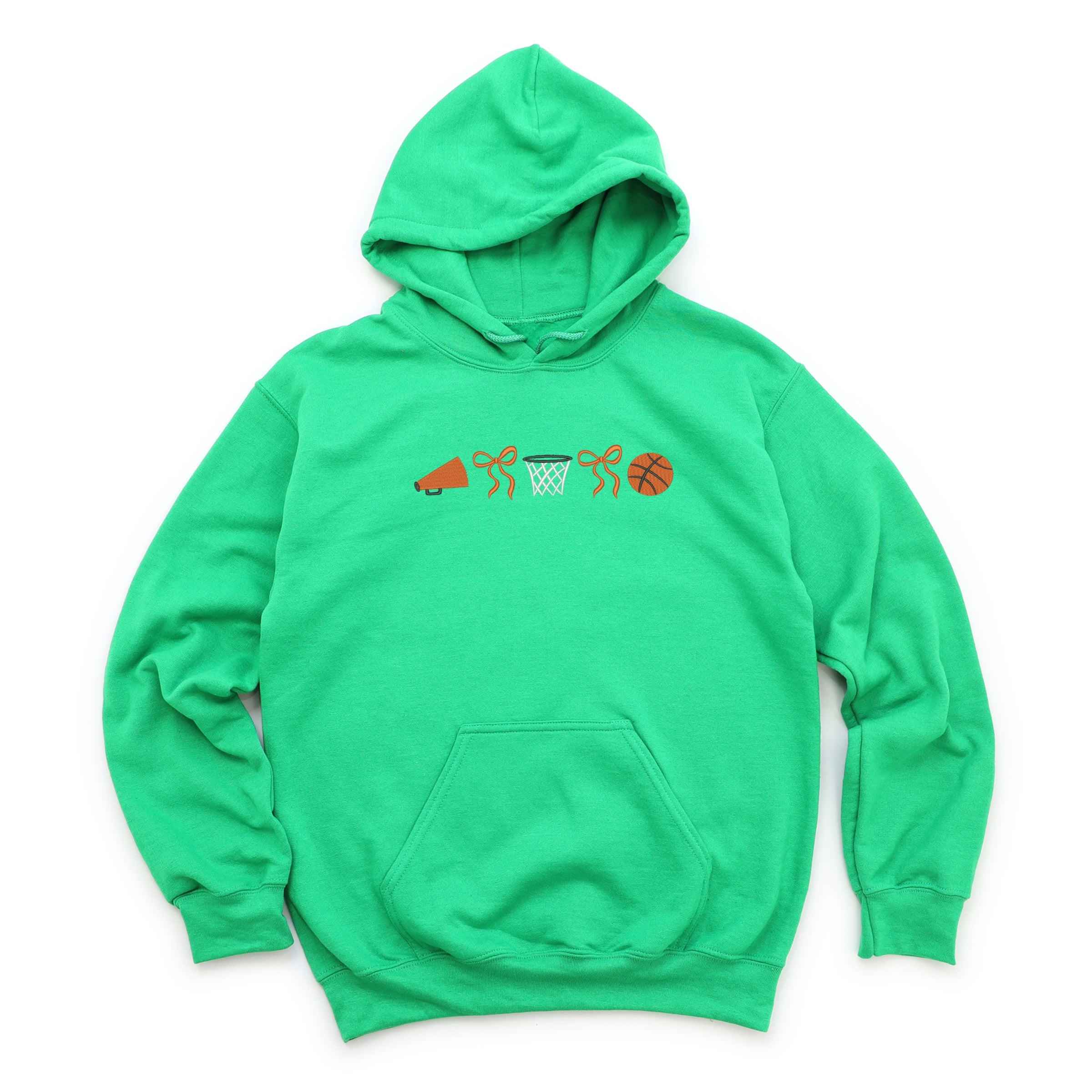 Embroidered Basketball Icons - Women's Graphic Hoodie