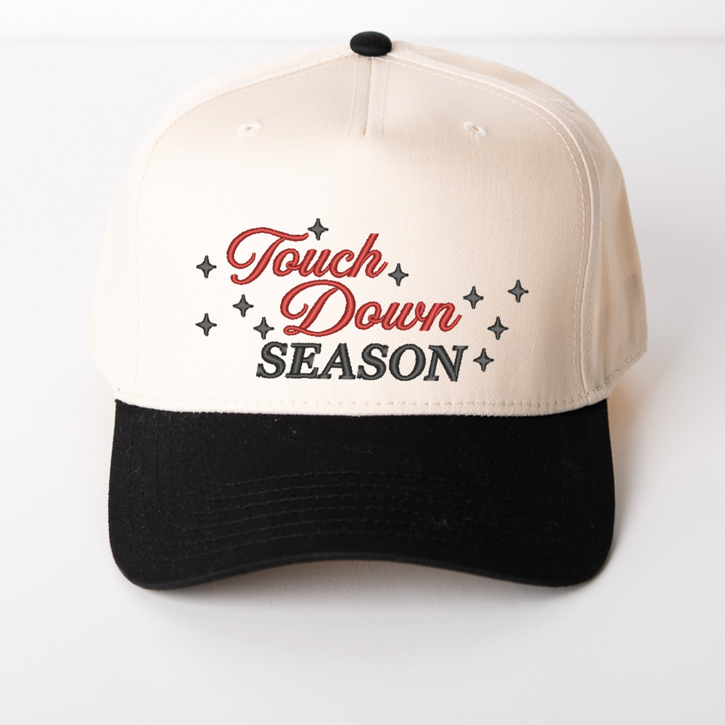 Embroidered Touch Down Season Stars - Women's Canvas Trucker Hat