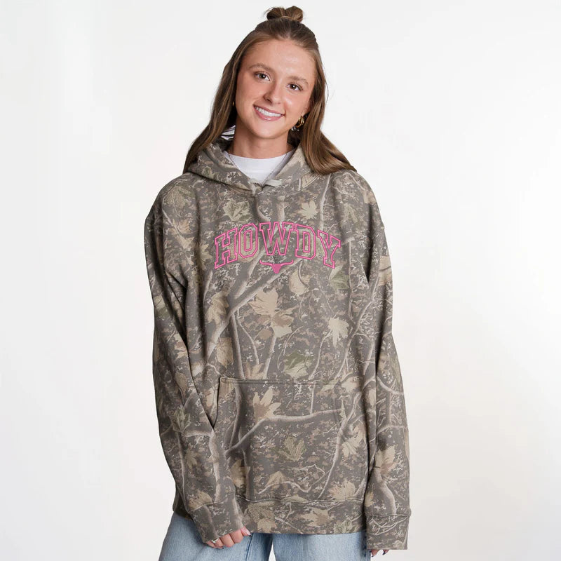 Embroidered Howdy Bull Varsity - Camo Hoodie