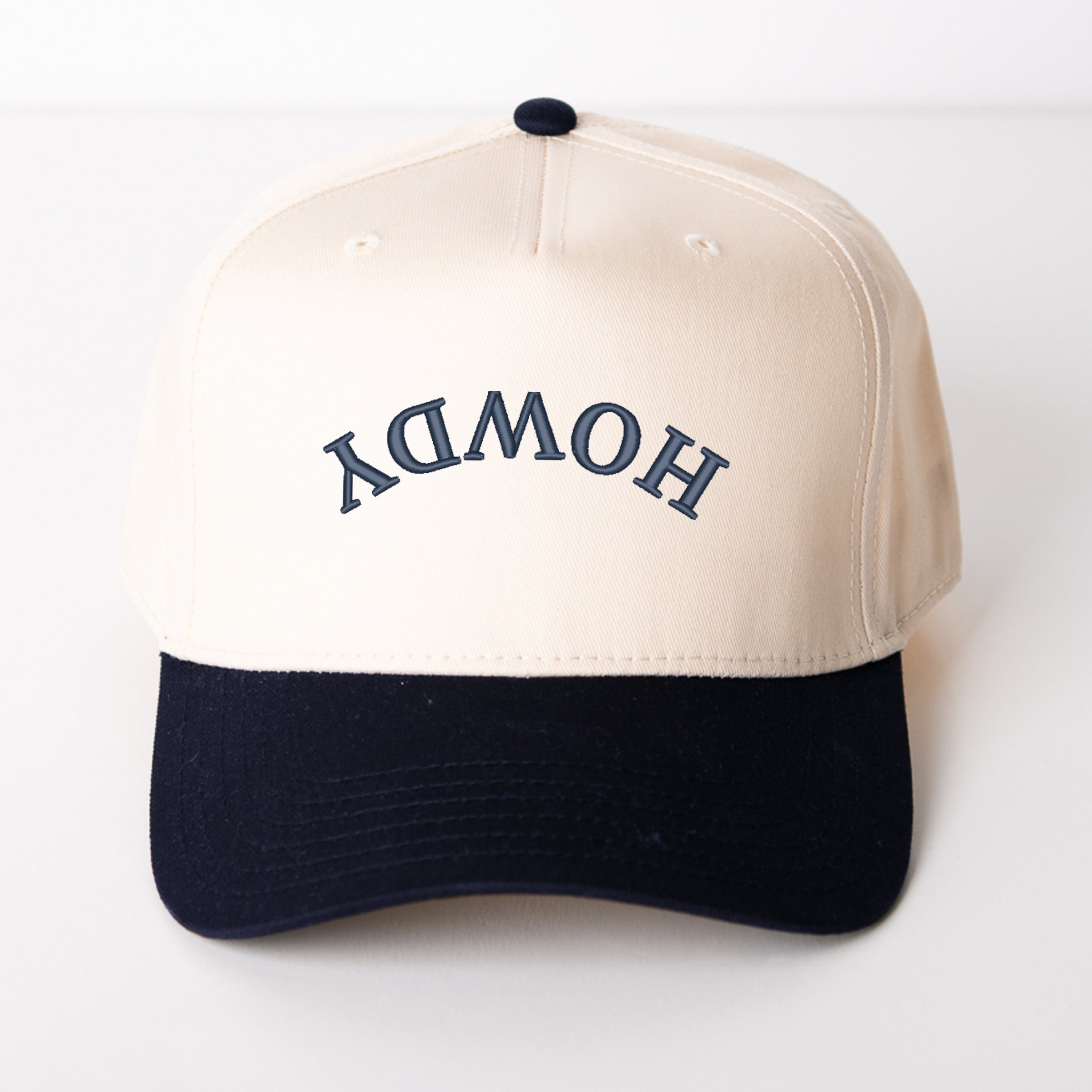 Embroidered Howdy Upside Down Arch - Women's Canvas Trucker Hat
