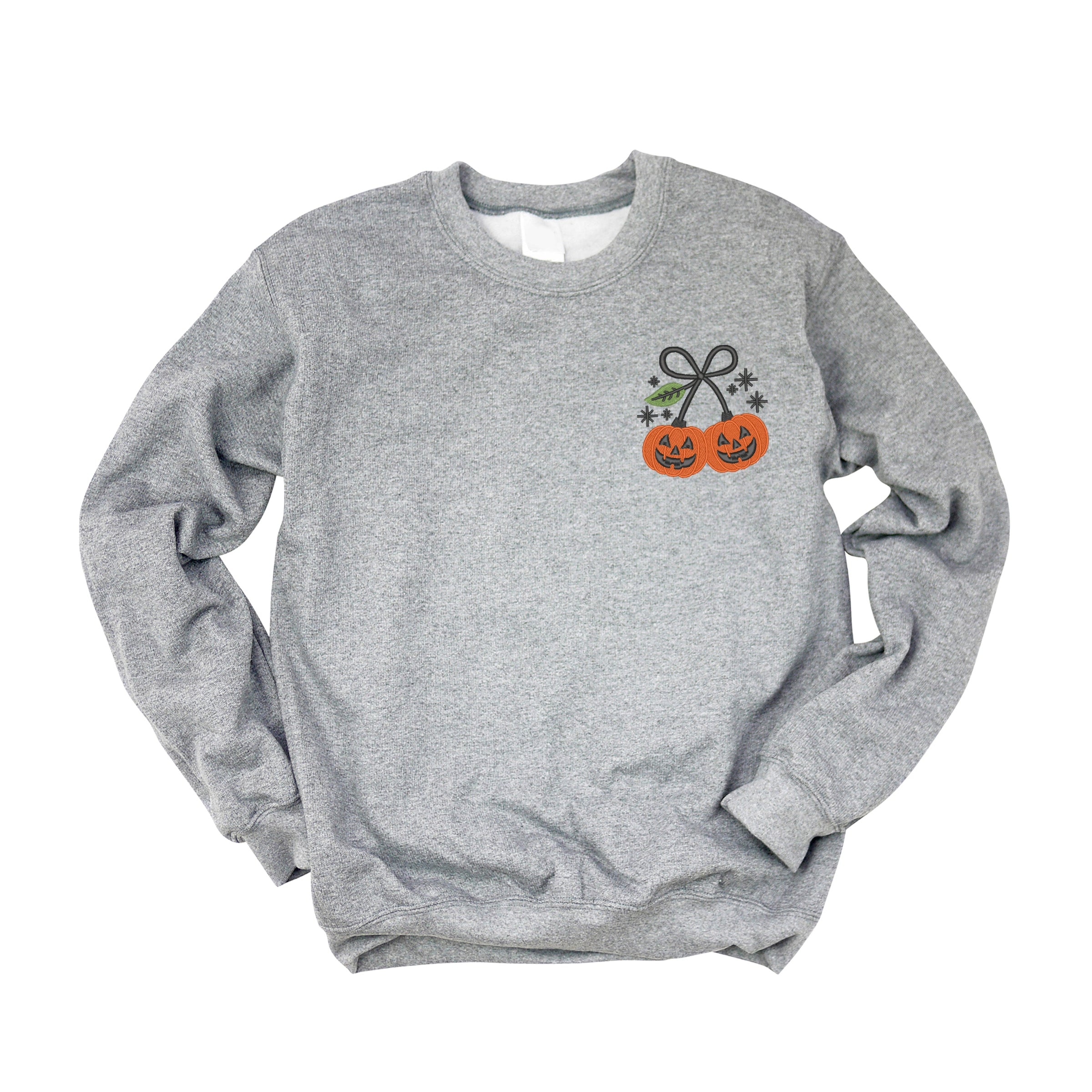 Embroidered Pumpkin Bow -  Women's Sweatshirt