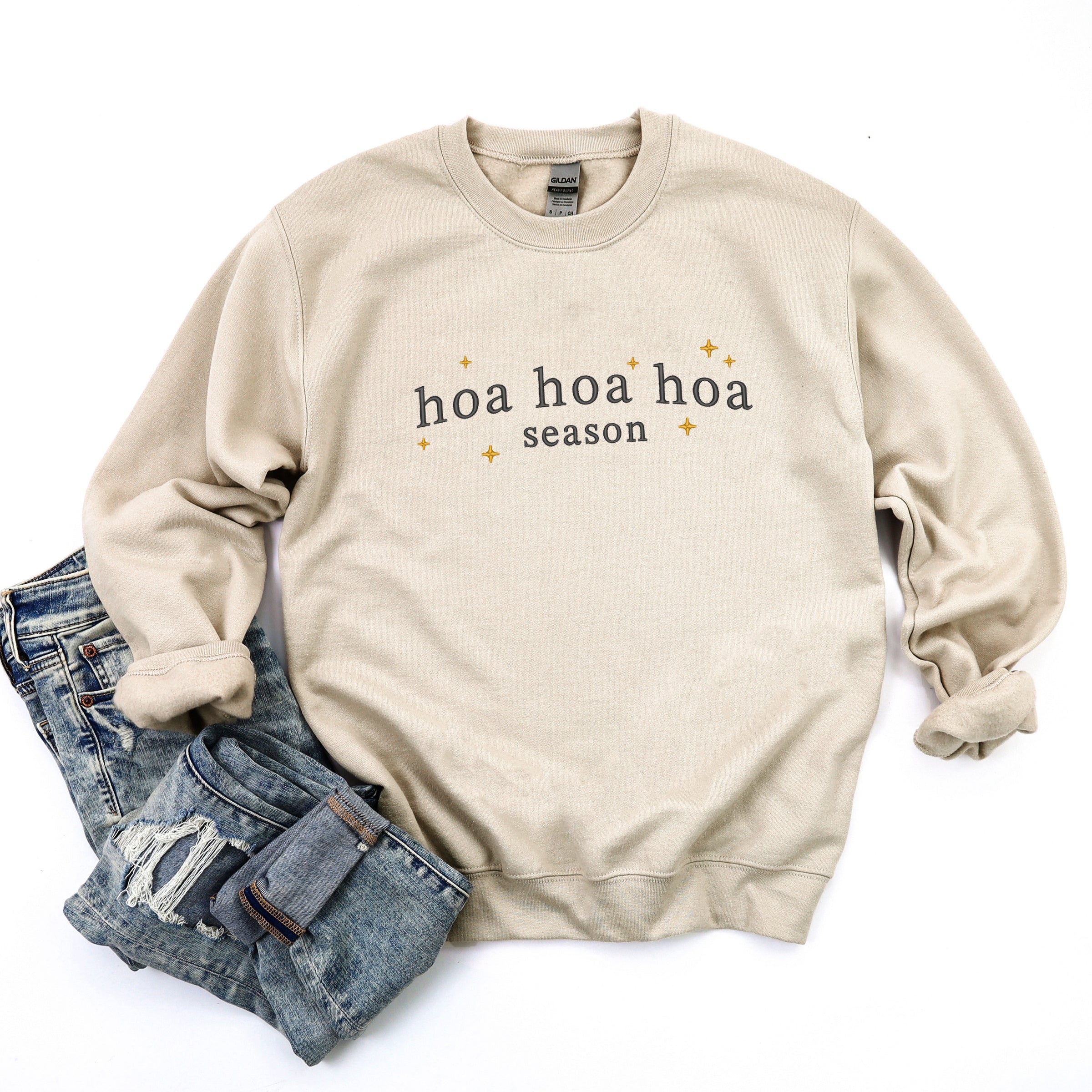 Embroidered Hoa Hoa Hoa Season - Women's Graphic Sweatshirt