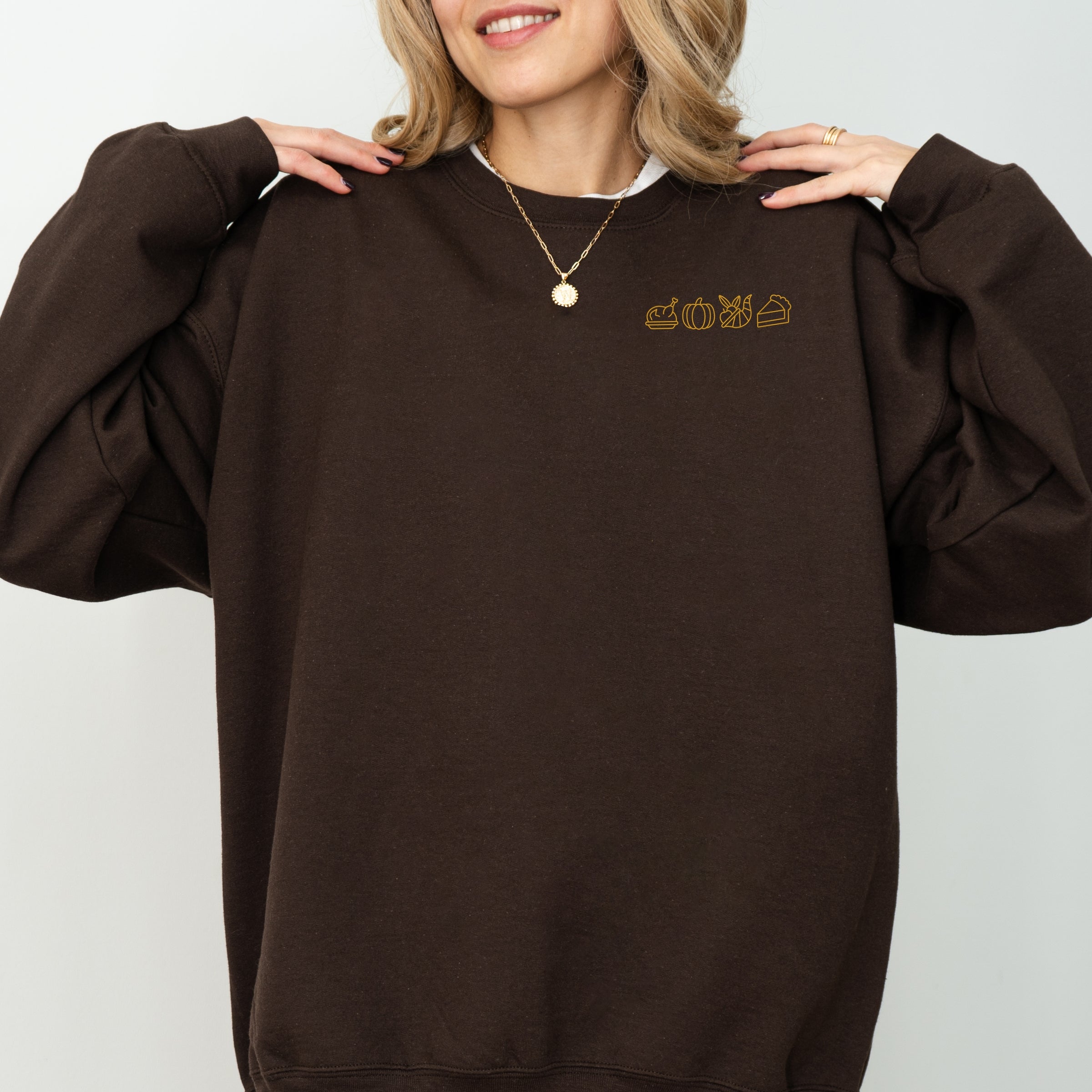 Embroidered Thanksgiving Icons -  Women's Sweatshirt