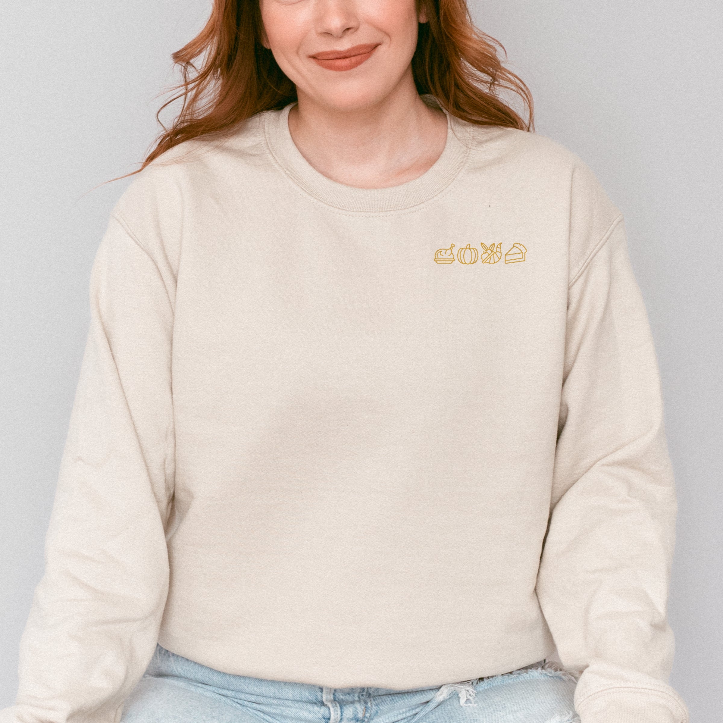 Embroidered Thanksgiving Icons -  Women's Sweatshirt