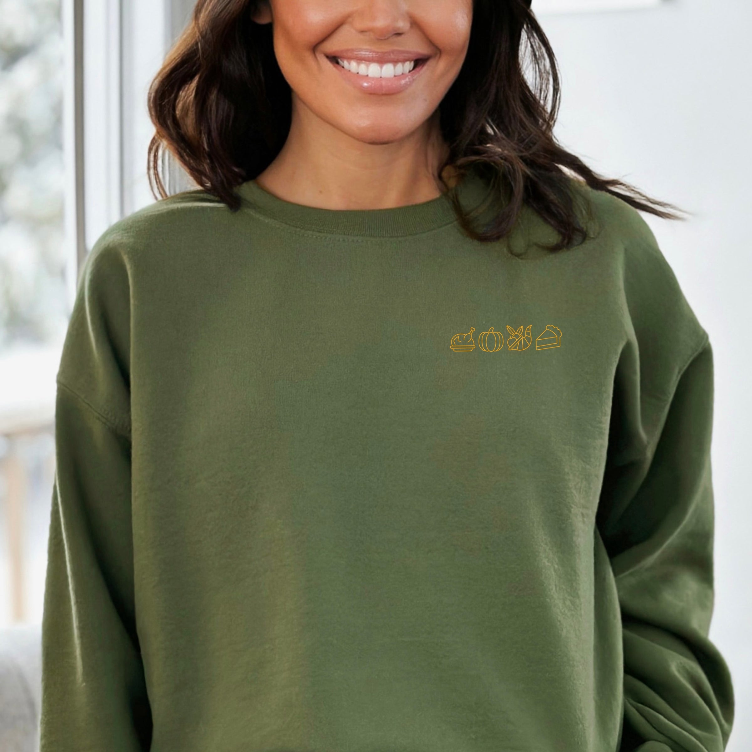 Embroidered Thanksgiving Icons -  Women's Sweatshirt