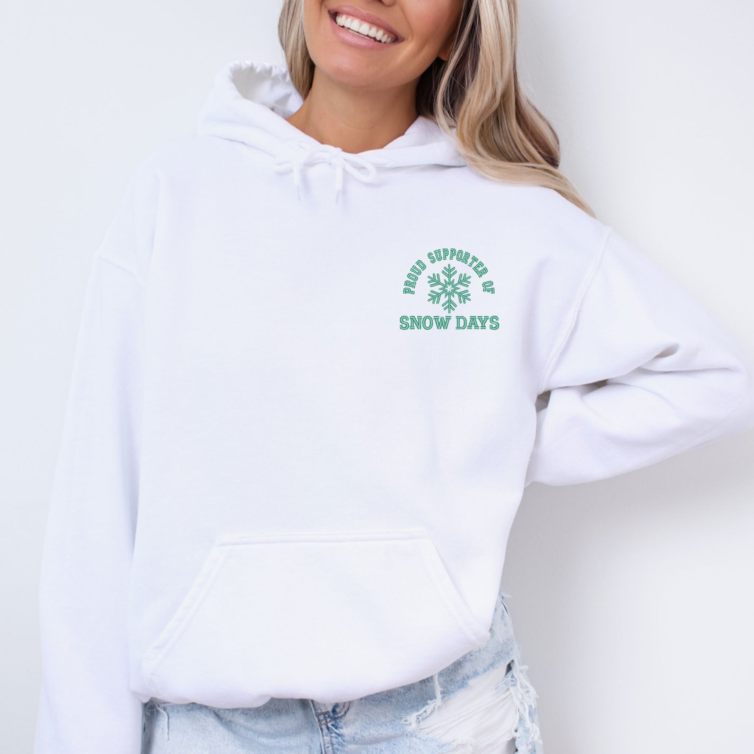 Embroidered Proud Supporter Snow Days - Women's Graphic Hoodie